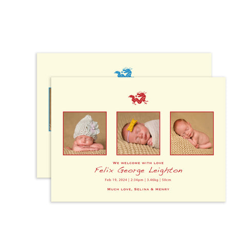 Three Moments with Dragon | Birth Announcements by Blank Sheet