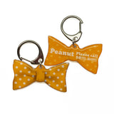 Butterfly Polka Dots Bowtie Pet ID Tag