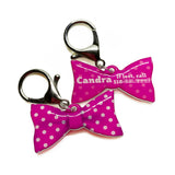 Butterfly Polka Dots Bowtie Pet ID Tag