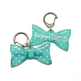 Butterfly Polka Dots Bowtie Pet ID Tag