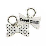 Butterfly Polka Dots Bowtie Pet ID Tag