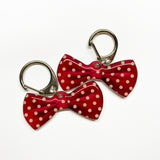 Round Club Polka Dots Bowtie Pet ID Tag