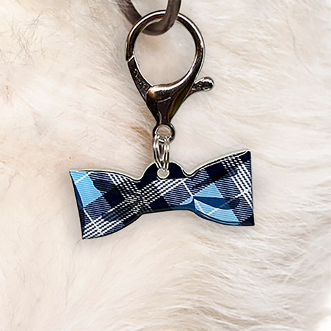 Tartan Bowtie Pet ID Tag