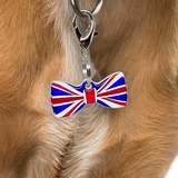 UK Flag Bowtie Pet ID Tag