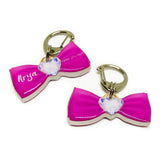 Diamond Brooch Bowtie Pet ID Tag