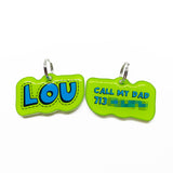 Comic Font Superhero Pet ID Tag