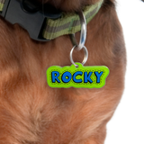 Comic Font Superhero Pet ID Tag
