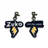 Black Lightning Bolt Black Pet ID Tag