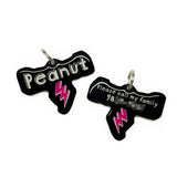 Black Lightning Bolt Black Pet ID Tag