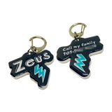 Black Lightning Bolt Black Pet ID Tag