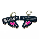 Black Lightning Bolt Black Pet ID Tag