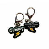 Black Lightning Bolt Black Pet ID Tag