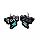 Black Lightning Bolt Black Pet ID Tag