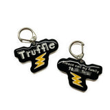 Black Lightning Bolt Black Pet ID Tag