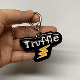 Black Lightning Bolt Black Pet ID Tag