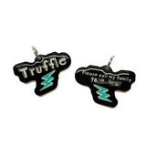 Black Lightning Bolt Black Pet ID Tag
