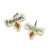 Lightning Bolt Linen Pet ID Tag