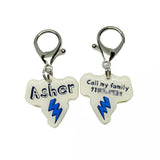 Lightning Bolt Linen Pet ID Tag