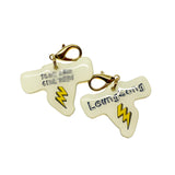 Lightning Bolt Linen Pet ID Tag