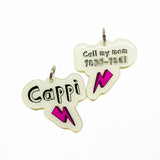 Lightning Bolt Linen Pet ID Tag