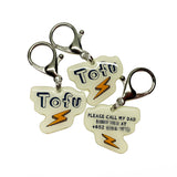 Lightning Bolt Linen Pet ID Tag