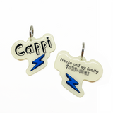 Lightning Bolt Linen Pet ID Tag