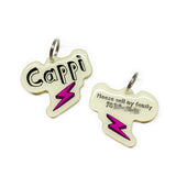 Lightning Bolt Linen Pet ID Tag