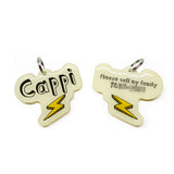 Lightning Bolt Linen Pet ID Tag