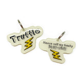 Lightning Bolt Linen Pet ID Tag