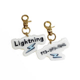 Lightning Bolt White Pet ID Tag
