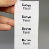 Fabric iron-on name labels