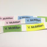 Fabric sew-on name labels (Size S 55x15mm 25 labels/set)