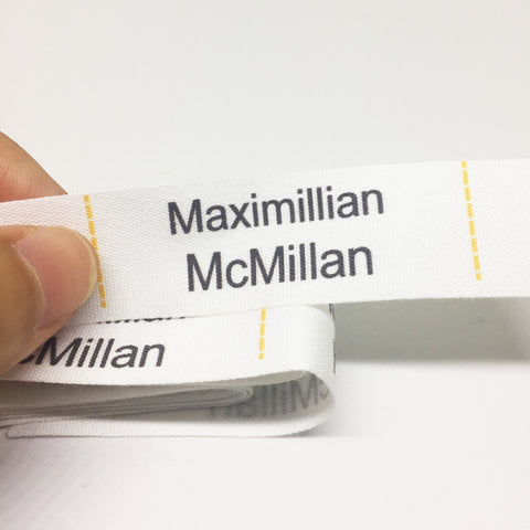 Fabric sew-on name labels (Size M 60x20mm 20 labels/set)