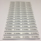Transparent name labels (Size S 22x9mm 64 labels/set)