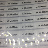 Transparent name labels (Size S 22x9mm 64 labels/set)