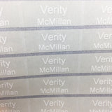 Transparent name labels (Size M 30x13mm 36 labels/set)
