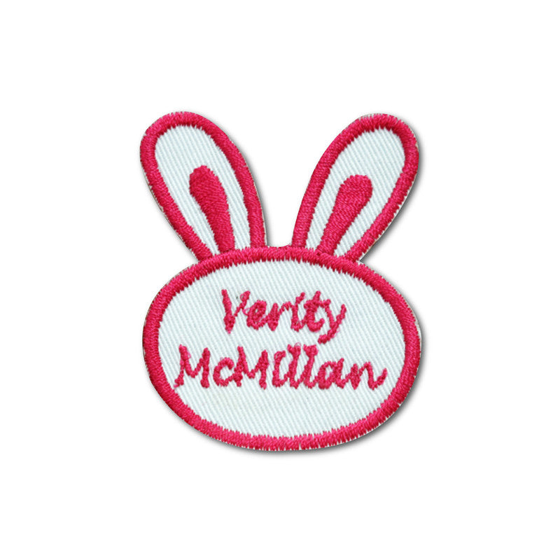 Embroidered name patch bunny