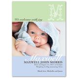 Classy Initial Birth Announcements