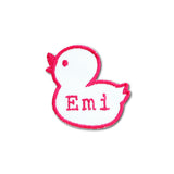 Embroidered name patch duck