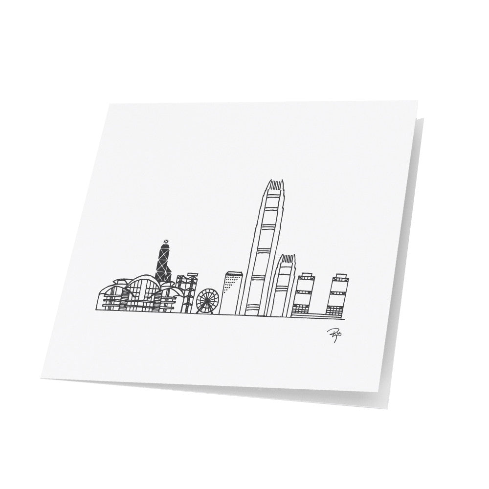 Hong Kong Skyline Note Cards