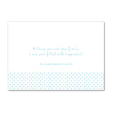 Blue card inside (bi-fold) or back (flat)
