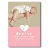 Initial Heart Birth Announcements