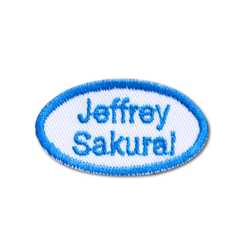 Embroidered name patch oval