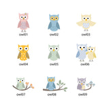 Owls iron-on name labels