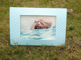Photo-insert birth announcements (Blue)