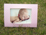 Photo-insert birth announcements (Pink)