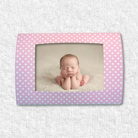 Photo-insert birth announcements (Pink)