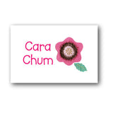 Pink flower bag tag