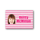 Pink stripes with photo bag tag