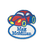 Race car embroidered name patches | Iron-on & Sew-on | Blank Sheet